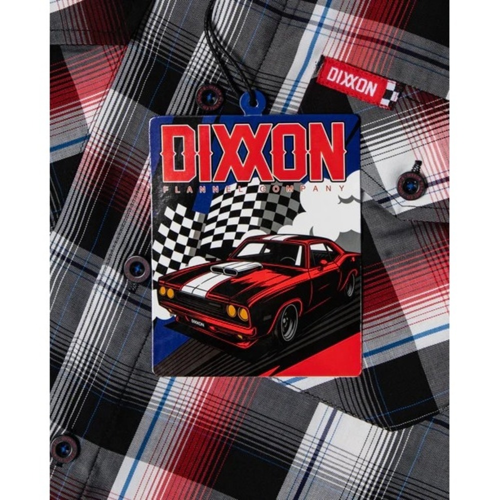 Dixxon Flannel Sz L Burnout Black Red & Blue Bamboo Lightweight Shirt Brand New - Picture 3 of 4